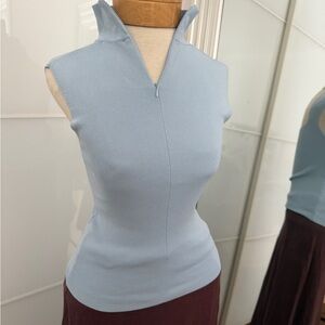 Elegant Blue Sleeveless stretchy Top ZARA S